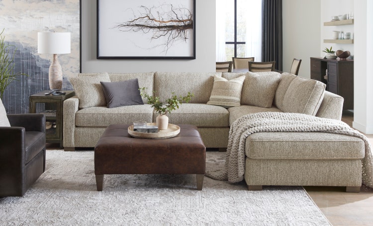 Image of Katrina fabric sectional in a room scene