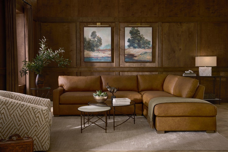 Image of Katrina Leather sectional in a room scene