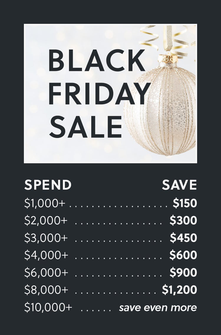 Graphic that says "Black Friday Sale" with savings chart
